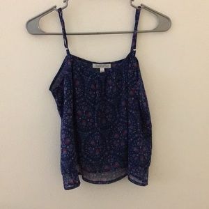 Patrons of peace blue patterned top